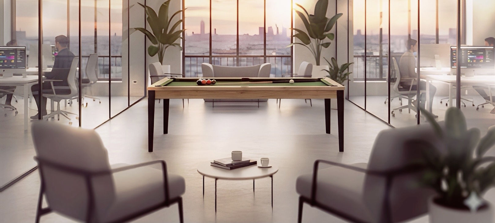 Billard dans espace loisir du cabinet 